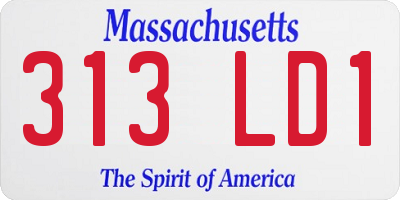 MA license plate 313LD1