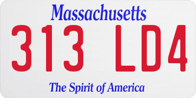 MA license plate 313LD4