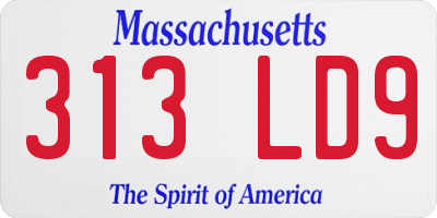 MA license plate 313LD9