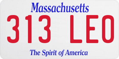 MA license plate 313LE0