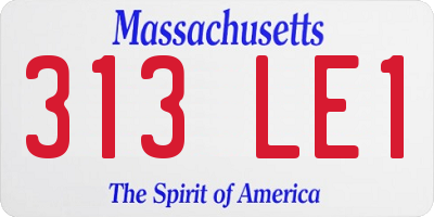 MA license plate 313LE1