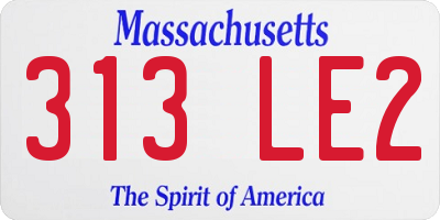 MA license plate 313LE2