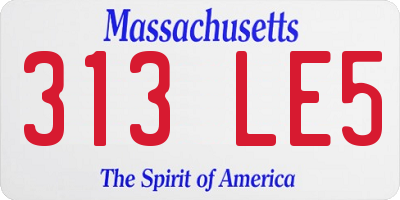 MA license plate 313LE5