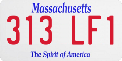 MA license plate 313LF1