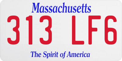 MA license plate 313LF6