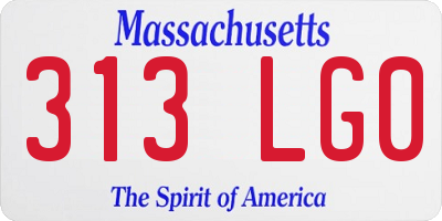 MA license plate 313LG0