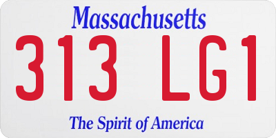 MA license plate 313LG1