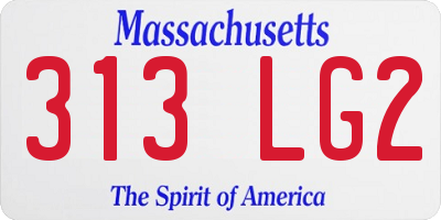 MA license plate 313LG2