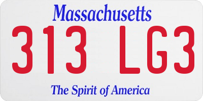 MA license plate 313LG3