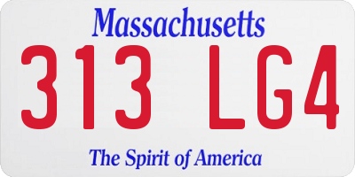 MA license plate 313LG4