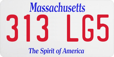 MA license plate 313LG5