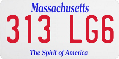 MA license plate 313LG6