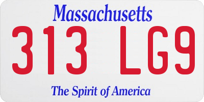MA license plate 313LG9