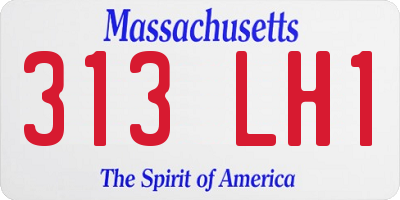 MA license plate 313LH1