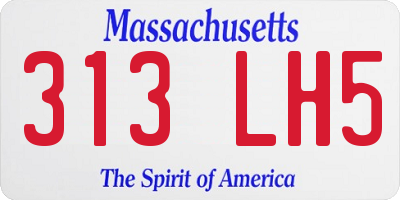 MA license plate 313LH5