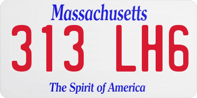 MA license plate 313LH6