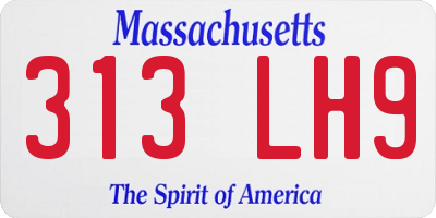 MA license plate 313LH9