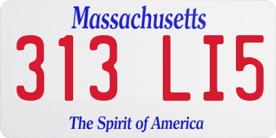 MA license plate 313LI5