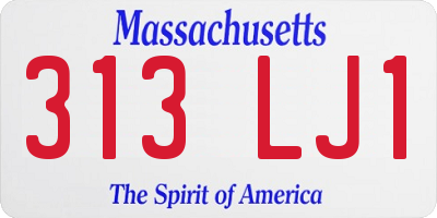 MA license plate 313LJ1