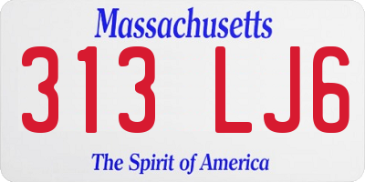 MA license plate 313LJ6
