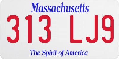 MA license plate 313LJ9