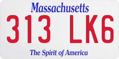 MA license plate 313LK6