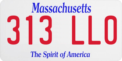 MA license plate 313LL0