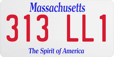 MA license plate 313LL1