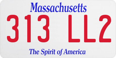 MA license plate 313LL2