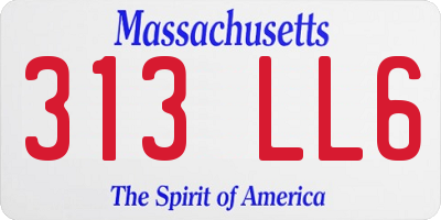 MA license plate 313LL6
