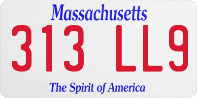 MA license plate 313LL9