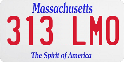 MA license plate 313LM0