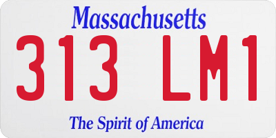 MA license plate 313LM1