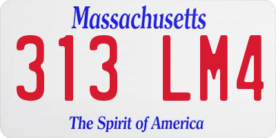 MA license plate 313LM4