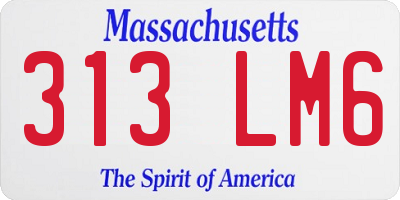 MA license plate 313LM6