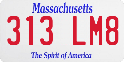 MA license plate 313LM8