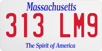 MA license plate 313LM9