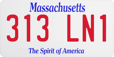 MA license plate 313LN1