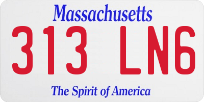 MA license plate 313LN6