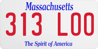 MA license plate 313LO0
