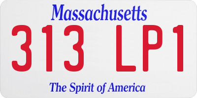 MA license plate 313LP1
