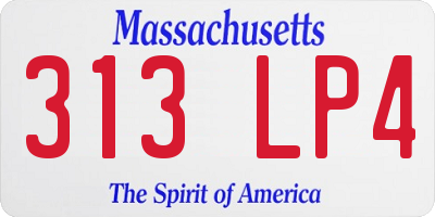 MA license plate 313LP4