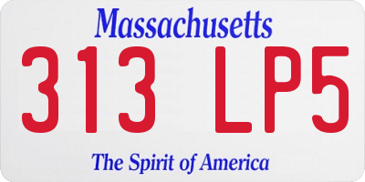 MA license plate 313LP5