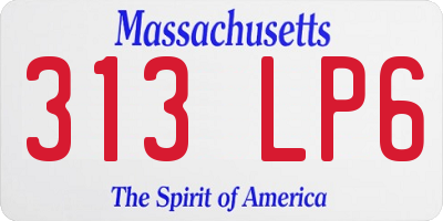 MA license plate 313LP6