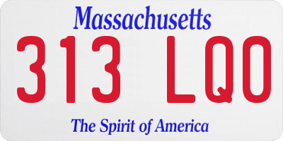 MA license plate 313LQ0