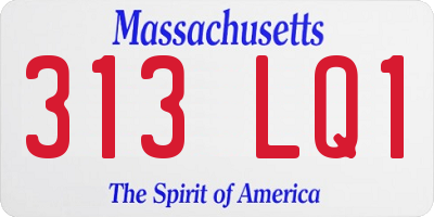 MA license plate 313LQ1