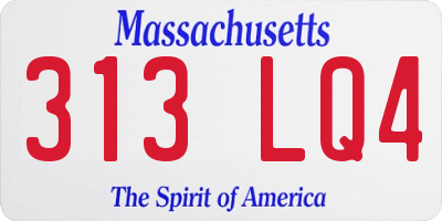 MA license plate 313LQ4