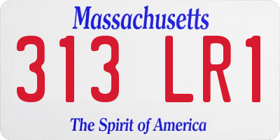 MA license plate 313LR1