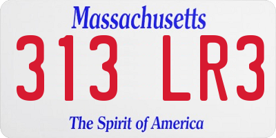 MA license plate 313LR3