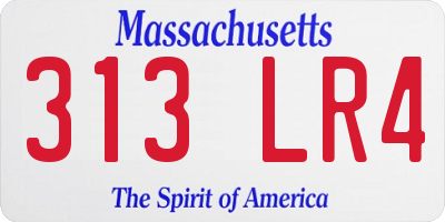 MA license plate 313LR4